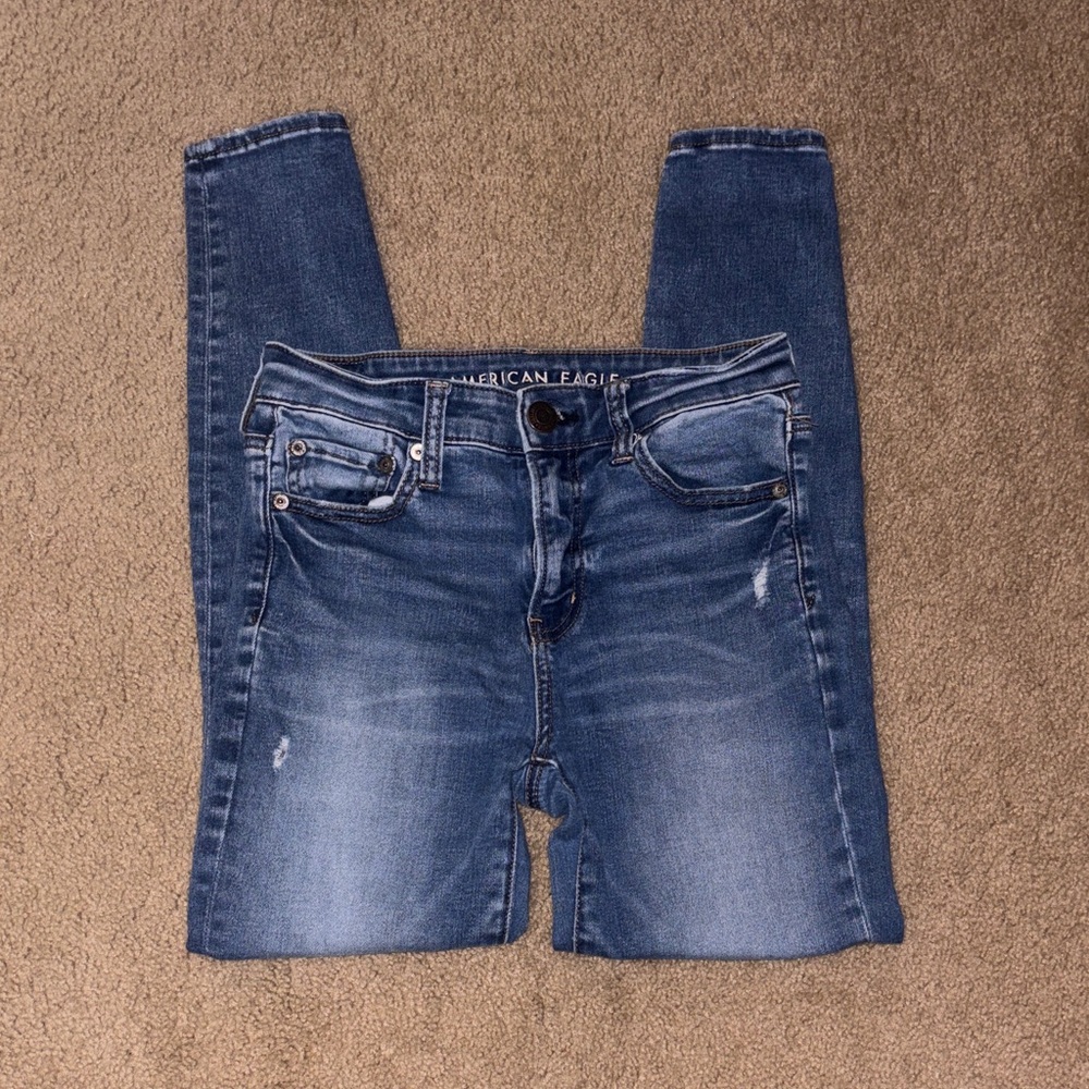 American Eagle Outfitters Women's Dark Blue Skinny Jeans